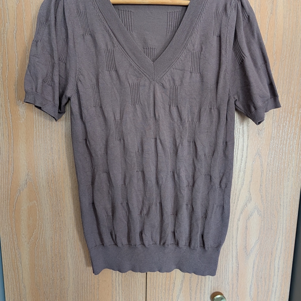 V-Neck Short Sleeve Sweater